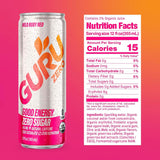 GURU Zero Sugar Energy Drink, Ruby Red, 12 Fl Oz, 12 Pack