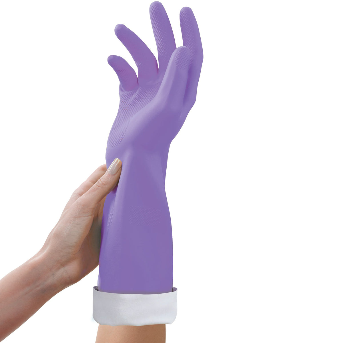 Mr. Clean Loving Hands Reusable Heat Resisting Cleaning Gloves with Cotton Flock Lining, Medium