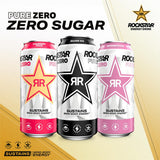 Rockstar Pure Zero Energy Drink, Silver Ice, 0 Sugar, with Caffeine and Taurine, 16oz Cans (Pack of 12) (Packaging May Vary)