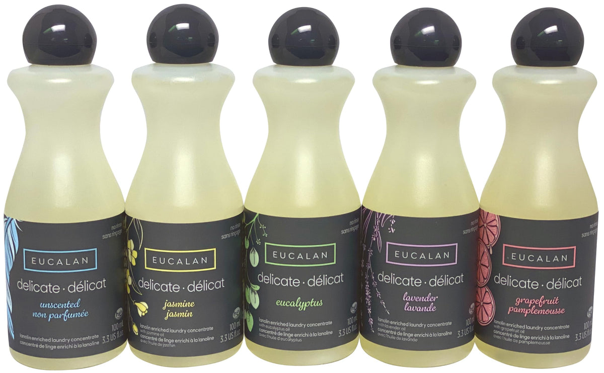 Eucalan Fine Fabric Wash Gift-Pack , 5 Pieces Per Pack , 3.3ounces each Bottle