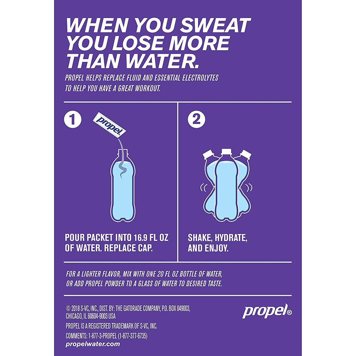Propel Powder Packets Grape with Electrolytes Vitamins and No Sugar, 50 Count, 10 Count (Pack of 5)