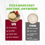 WiO SmartFoods™ 7.5" Pizza Crusts, Low-Carb, 3-Count., Protein-Rich Pizza Dough, Keto-Friendly, Fat-Free, Delicious Fresh Flatbread for Homemade