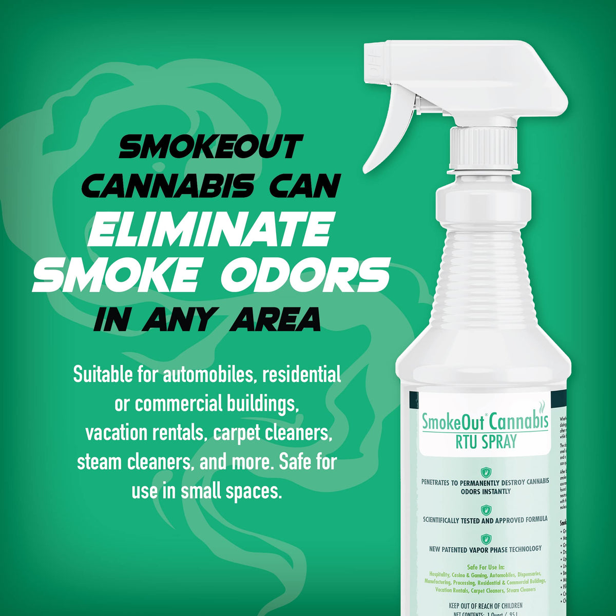 SmokeOut - Commercial Strength Cannabis Odor Eliminator - Neutralizer, Deodorizer, Odor Remover (32 ounce)