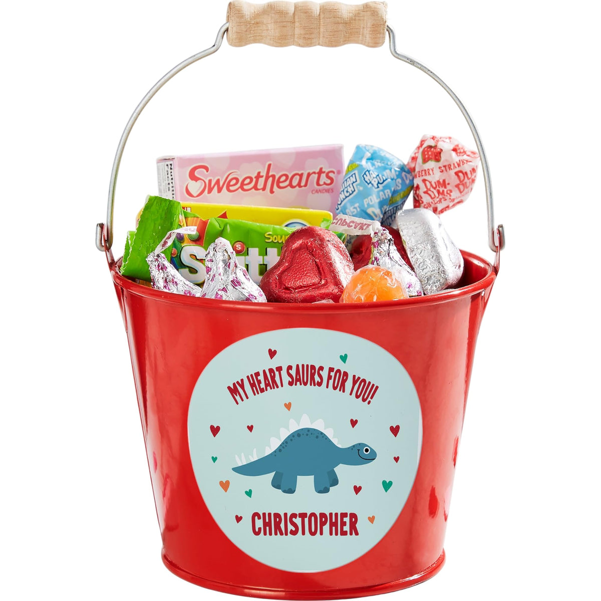 Personalization Universe Dino-Mite Personalized Mini Red Treat Bucket