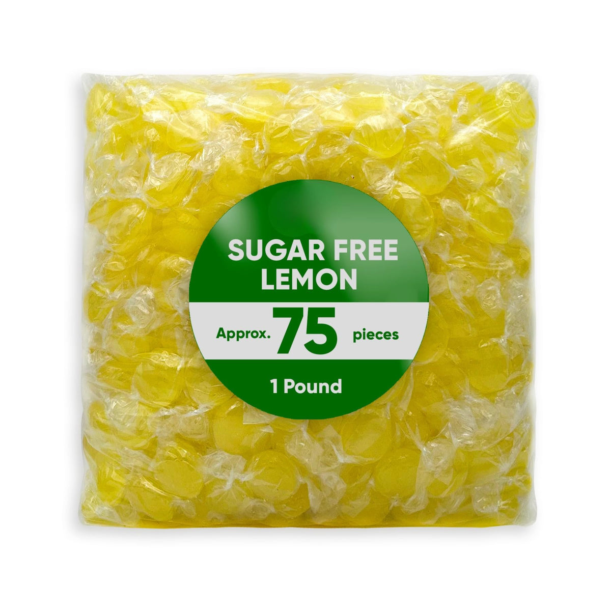 Sugar Free Lemon Hard Candy, Citrus Flavored Individually Wrapped Candy - 1 lb (Approx. 90 pieces)