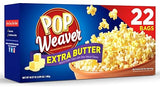 Pop Weaver Microwave Popcorn, Extra Butter, 22 Bags per Box…