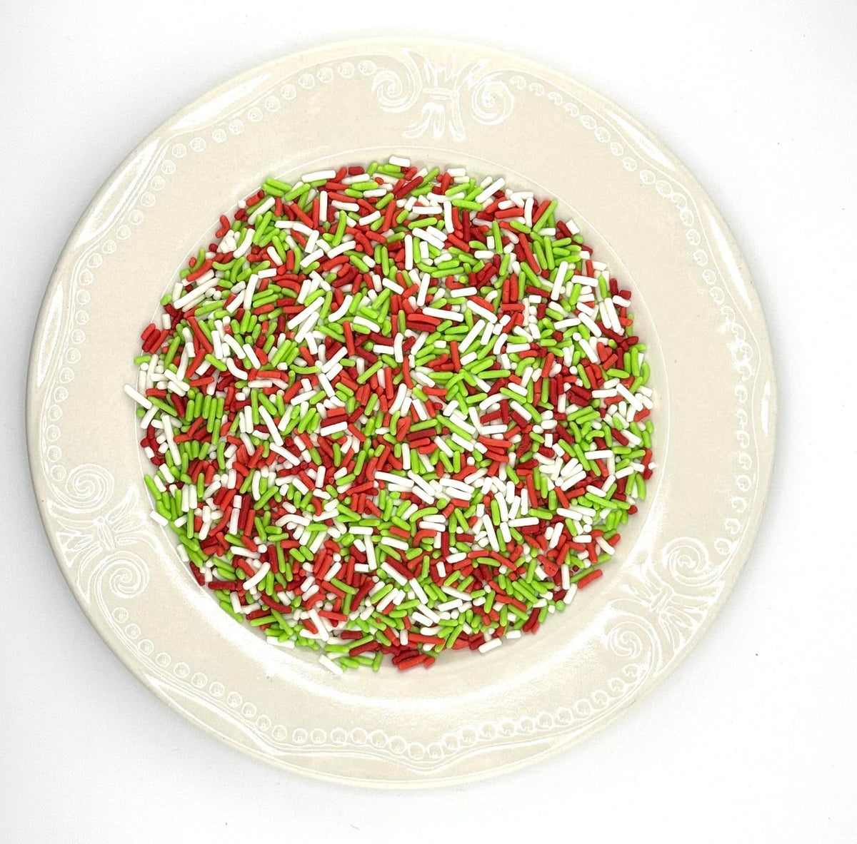 Red Green White Edible Sprinkles for Holiday Christmas Cake Decorating, Cupcakes, Cookies, Ice Cream and Donut Toppings Edible Decorating Baking