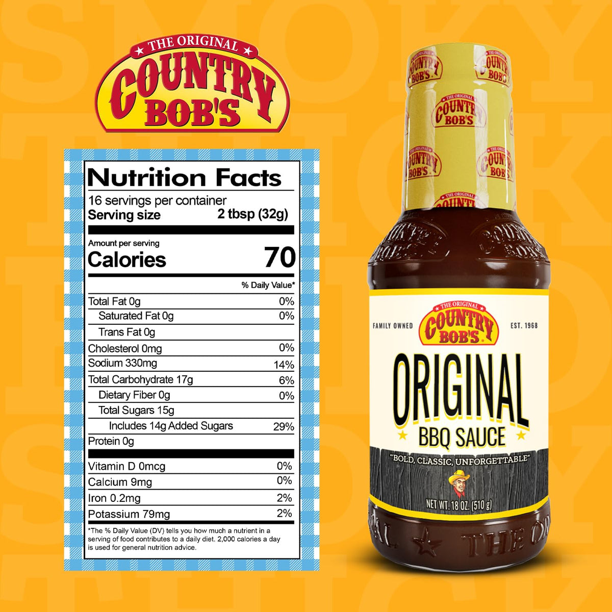 Country Bob's - Original Barbecue Sauce - 18 oz (Pack of 2)
