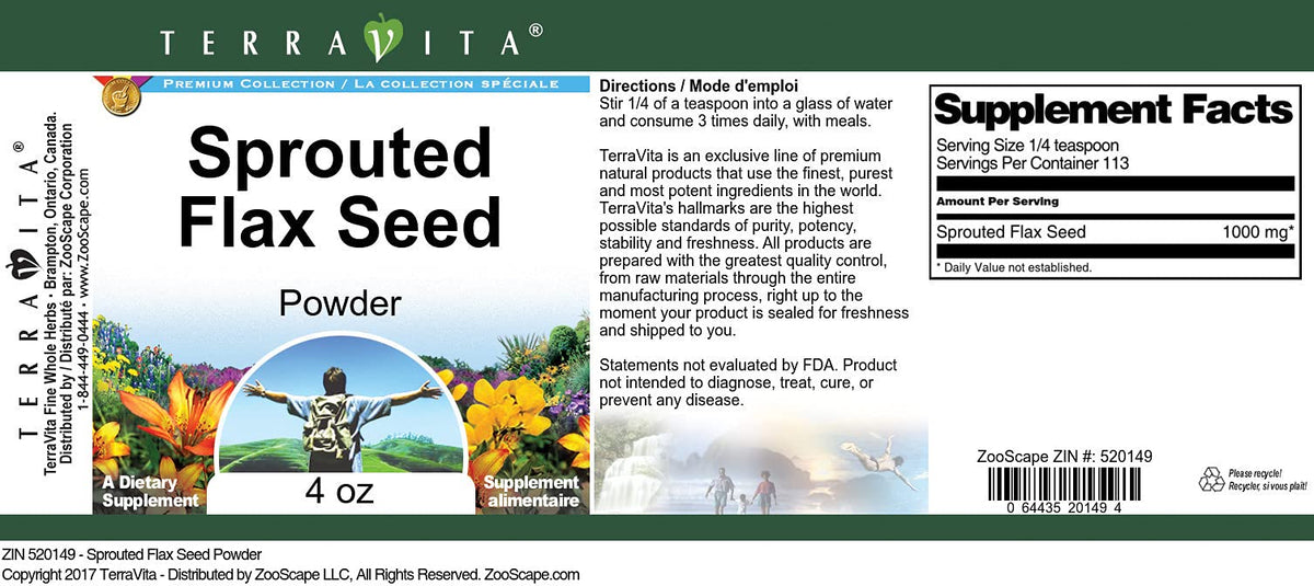 Sprouted Flax Seed Powder (4 oz, ZIN: 520149) - 3 Pack