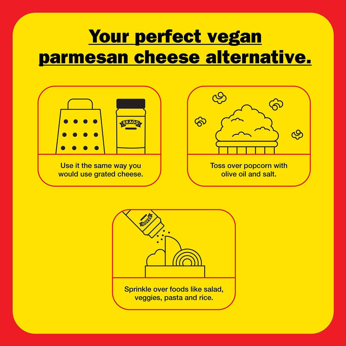 Bragg Premium Nutritional Yeast Seasoning - Vegan, Gluten Free - Good Source of Protein & Vitamins - Nutritious Savory Parmesan Cheese Substitute (12