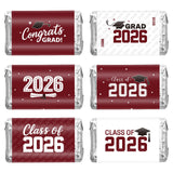 Anwyll 120Pcs Graduation Party Favor Decoration Stickers 2026 Grad Mini Candy Chocolate Bar Wrapper Label Sticker Self Adhesive Congrats Graduation