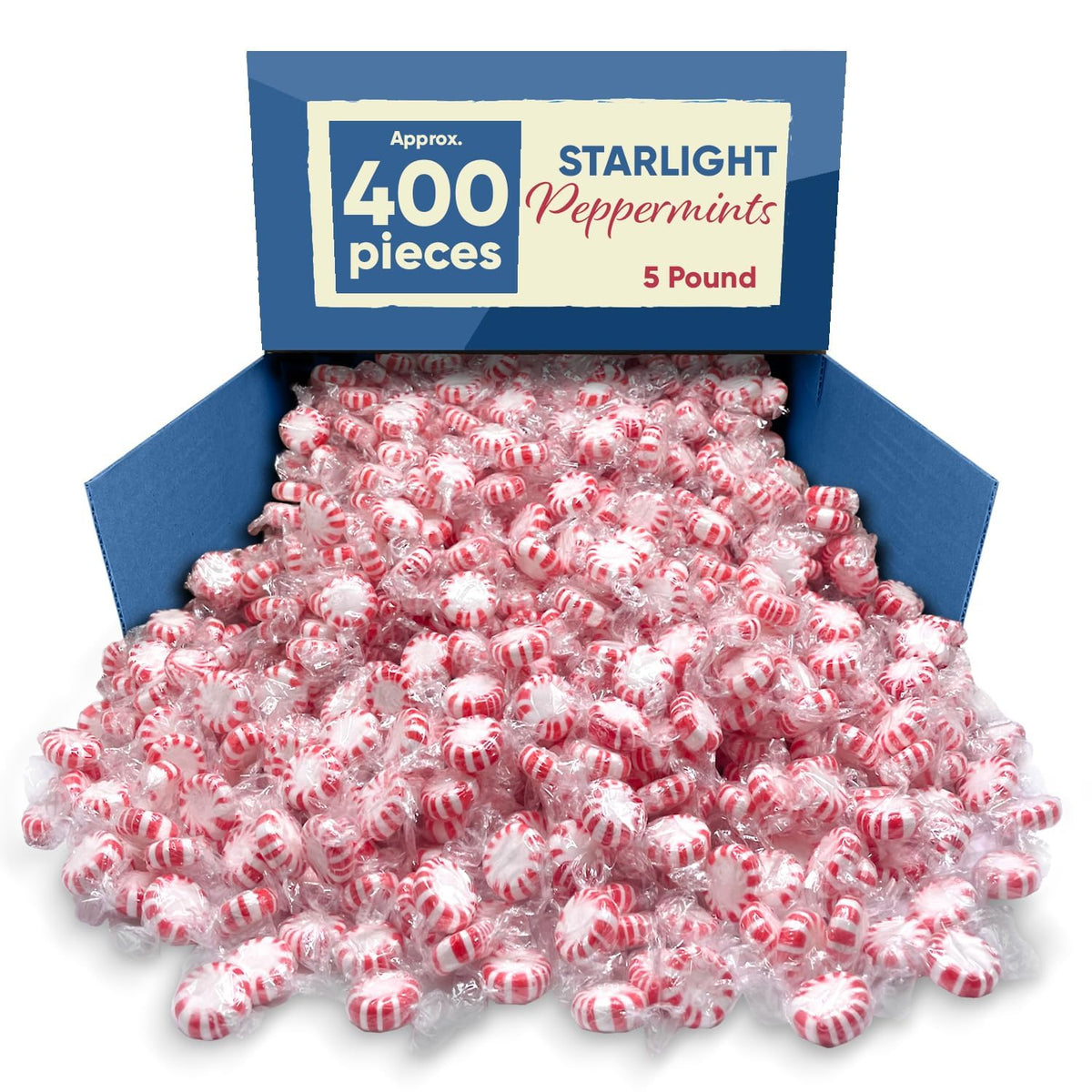 Bulk Starlight Peppermint Mints Candy - Individually Wrapped - 5 lb Bag