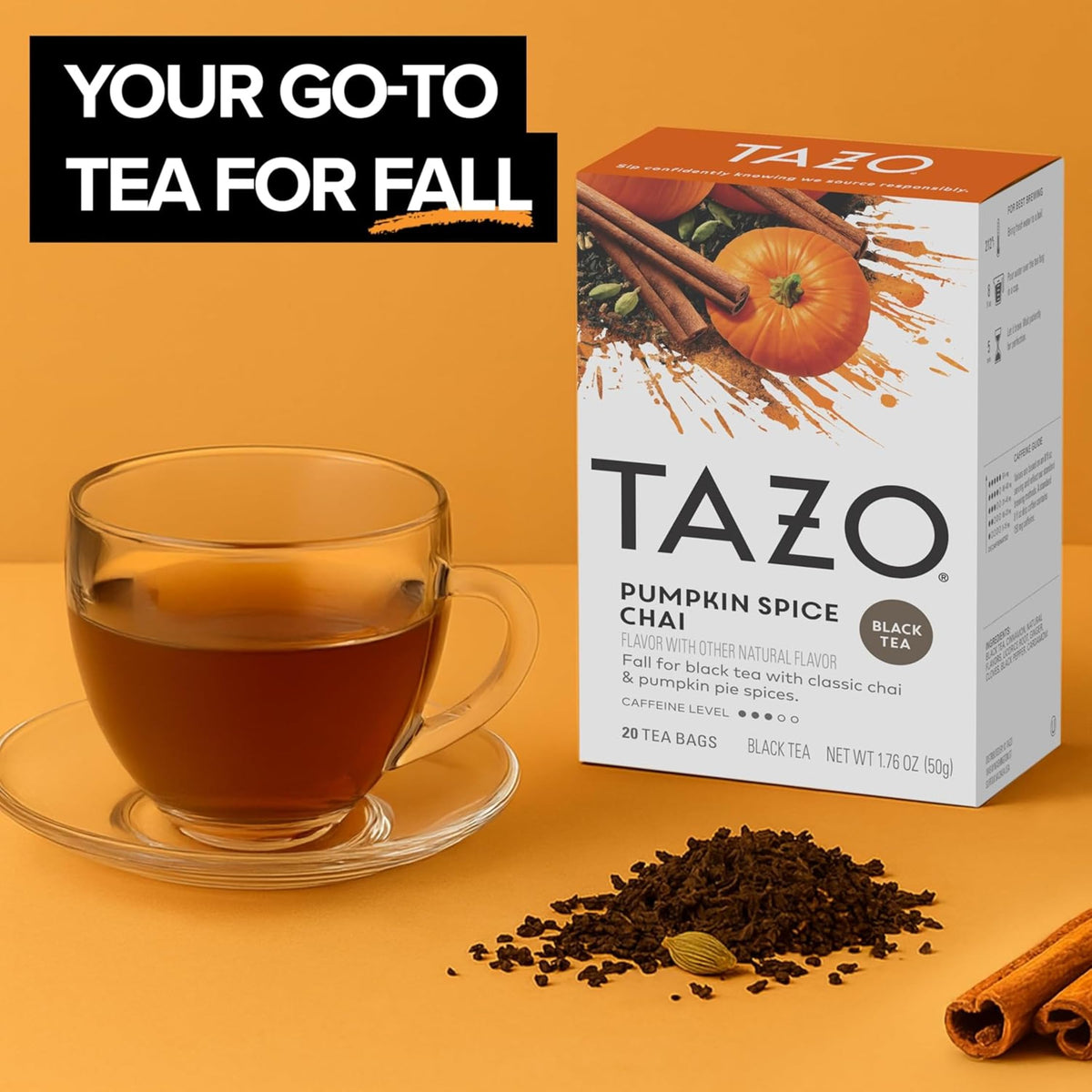 Tazo Chai Tea Pumpkin Spice 60 Bags (3 Pack)