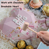 CJFocus 16 Pack Mini Wooden Hammer for Chocolate Breakable Heart