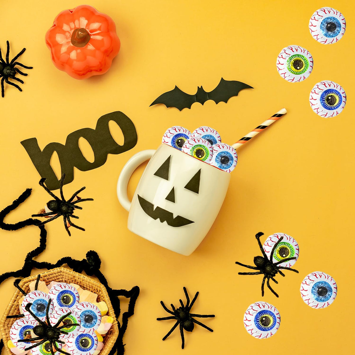 30 Pounds Halloween Double Crisp Chocolatey Eyeballs - Individually Wrapped Googly Eye Balls in Multicolor Foils for Trick-or-Treating, Party Favor