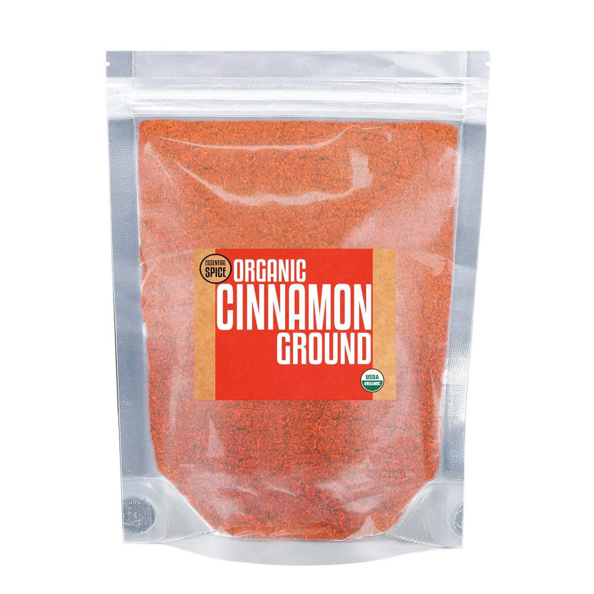 Essential Spice Organic Ground Cinnamon (Cassia) - Warm, Sweet & Aromatic Cinnamon Powder - Perfect for Baking, Beverages, Desserts & Savory Dishes
