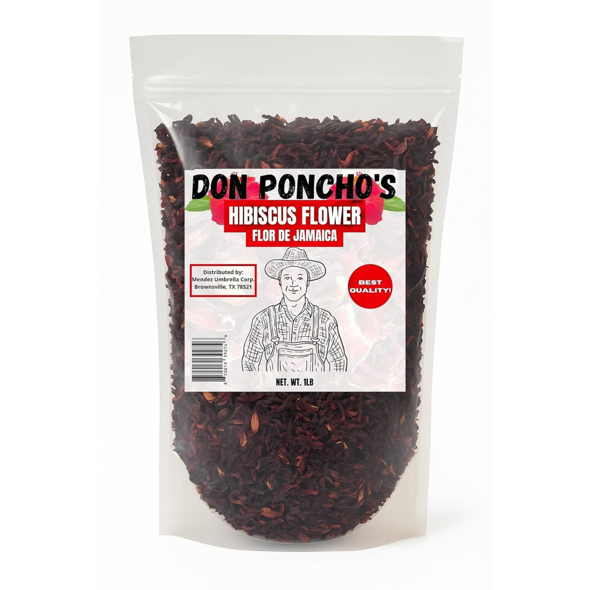 Don Ponchos - Hibiscus Flowers - Flor De Jamaica - 1lb - Product of Mexico