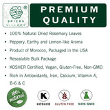 SPICES VILLAGE Rosemary Dried, Rosemary Herbs Dried, Cut & Sifted Pure Mediterranean Seasoning - Kosher, Gluten Free, Vegan, Non GMO, Resealable Bulk