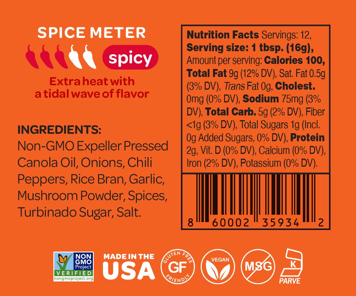 Mr. Bing Chili Crisp | Spicy - Delicious, Flavorful & Crunchy Chili Oil - Made in USA Chili Paste Hot Sauce - Gluten Free, Vegan, No MSG, Non-GMO Oil