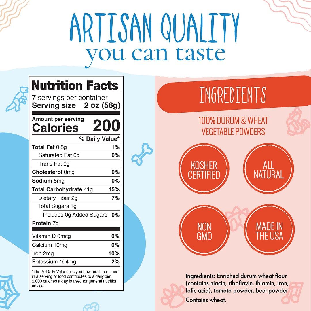Pastabilities Fun Shaped Pasta for Kids - Tennis Pasta - Racket Sport Theme, Non-GMO Natural Wheat Pasta, All-Natural, Kosher Certified, Made in the