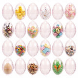 JECOMPRIS 24pcs Plastic Fillable Eggs: 5. 5x8cm Clear Egg Shaped Box for Candy - Easter Containers for Spring Easter Hunt(transparent-pink)
