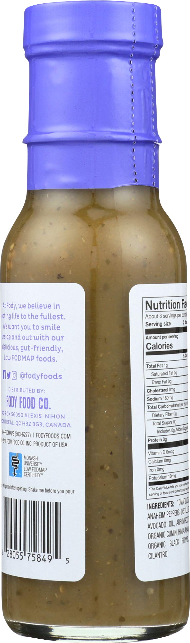 Fody, Enchilada Sauce Verde Saucy Non-GMO Gluten Free Vegan, 8.5 Ounce
