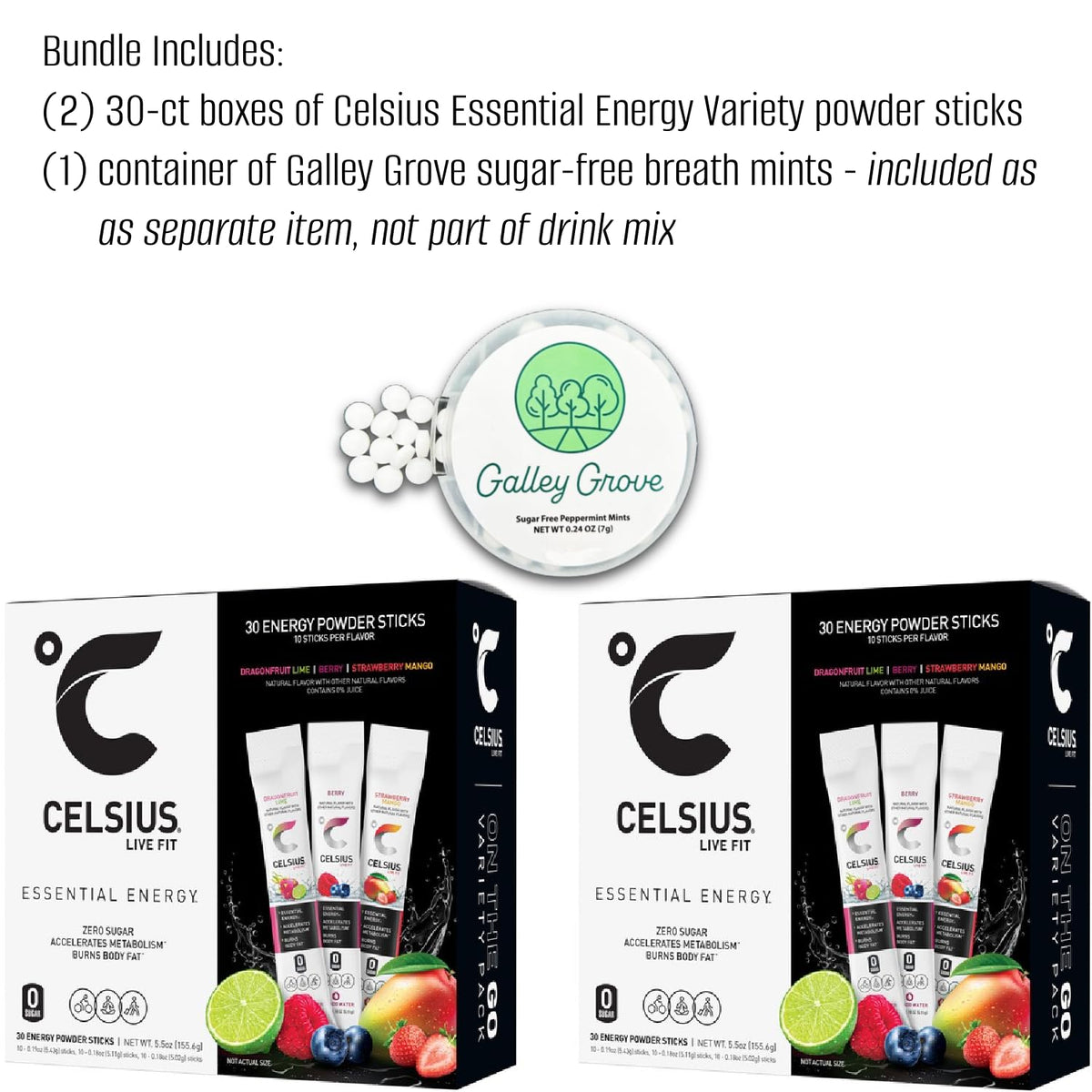 Celsius Essential Energy Drink Mix, Zero Sugar, 60 Packets
