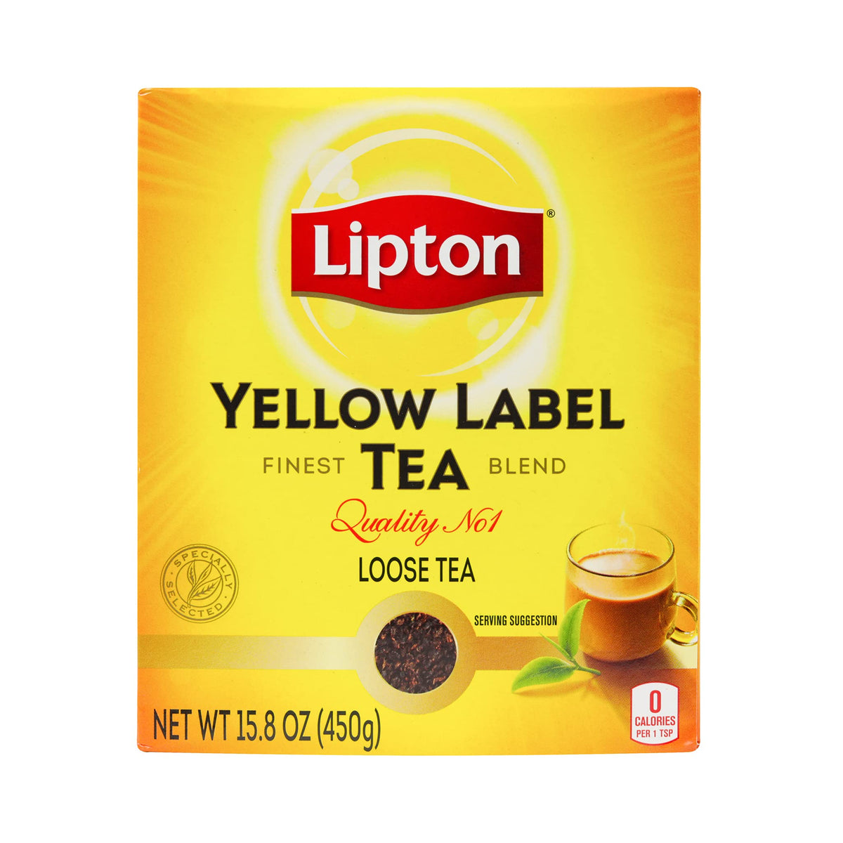 Lipton Yellow Label Finest Blend Loose Black Tea Compatible for Chai 450 Grams Pack of 1