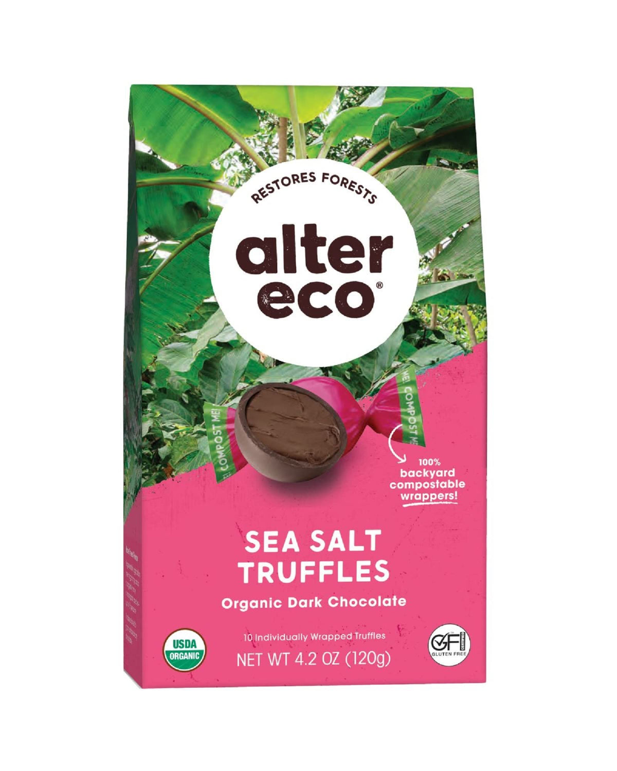 Alter Eco | Deep Dark Sea Salt Truffles | 58% Pure Dark Cocoa, Fair Trade, Organic, Non-GMO, Gluten Free Dark Chocolate Truffles | 80 Truffles