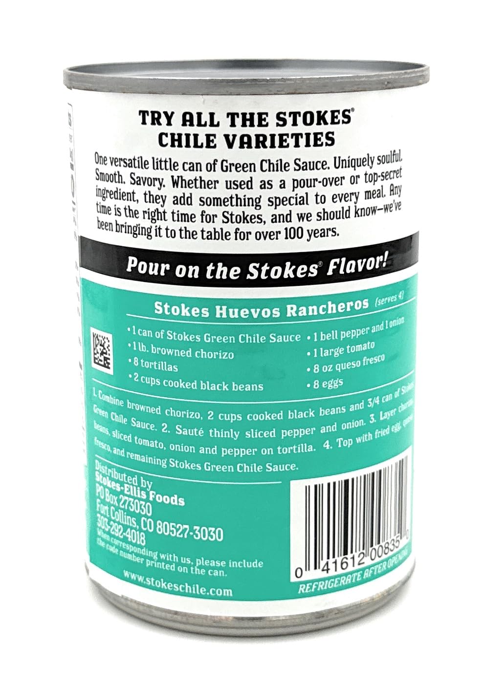 Stokes Green Chile Sauce Pork Ranchero Pack of 6