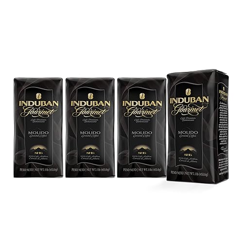 Induban Gourmet, 16 oz Bag, Ground Coffee, Medium Roast - Premium 100% Arabica Coffee from the Dominican Republic (Pack of 4)