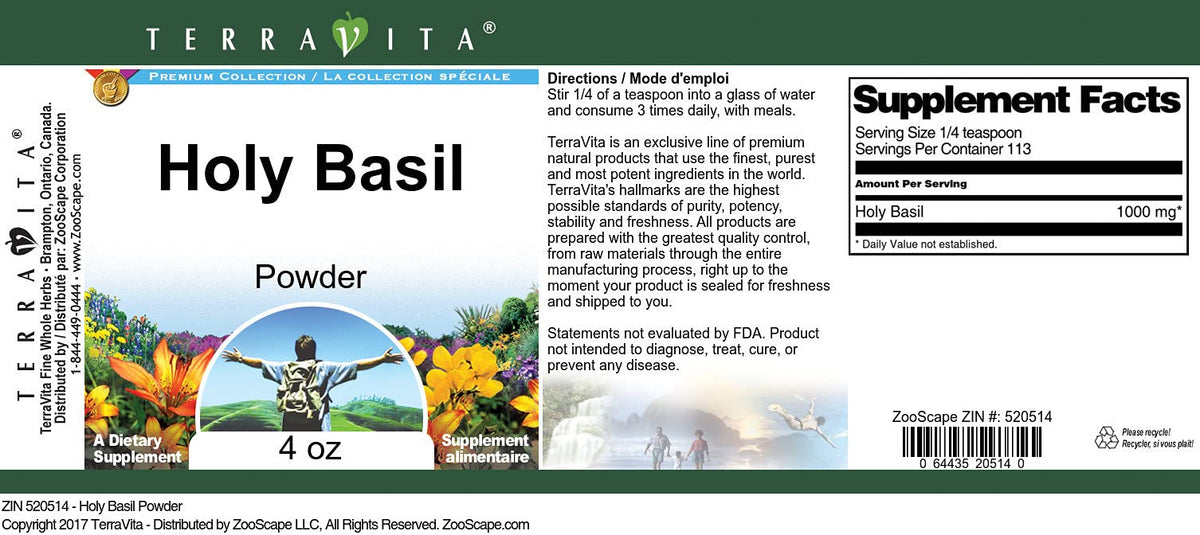 Holy Basil Powder (4 oz, ZIN: 520514) - 3 Pack