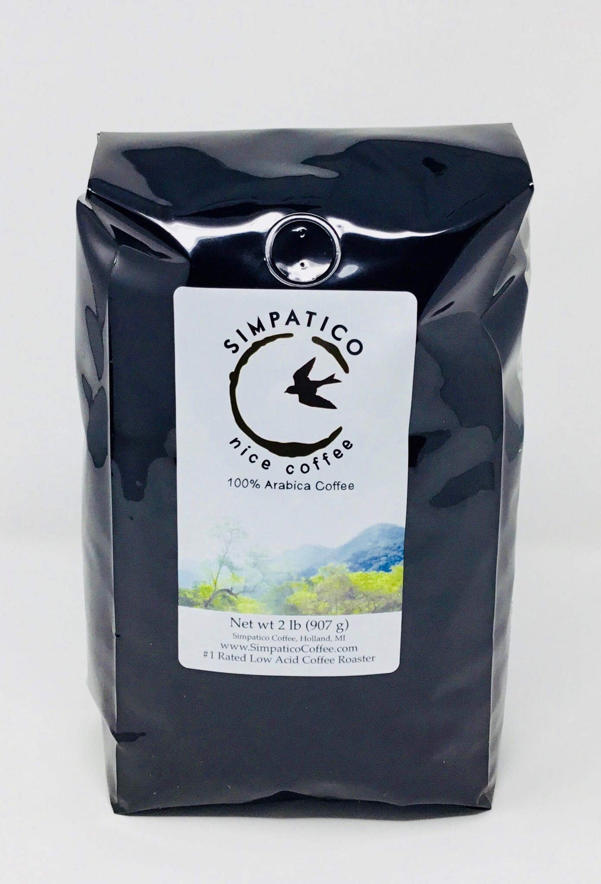 Simpatico Low Acid Coffee - Regular - Organic Medium - Ground (2 pound bag)