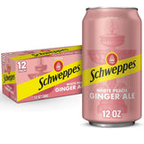 Schweppes White Peach Ginger Ale - Refreshing, Crisp, Delicious - 12, 12oz Cans