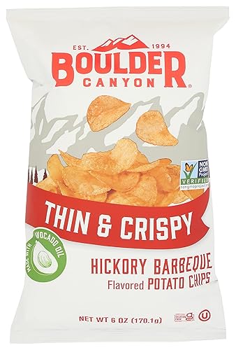 BOULDER CANYON Thin & Crispy Hickory BBQ Potato Chips, 6 OZ