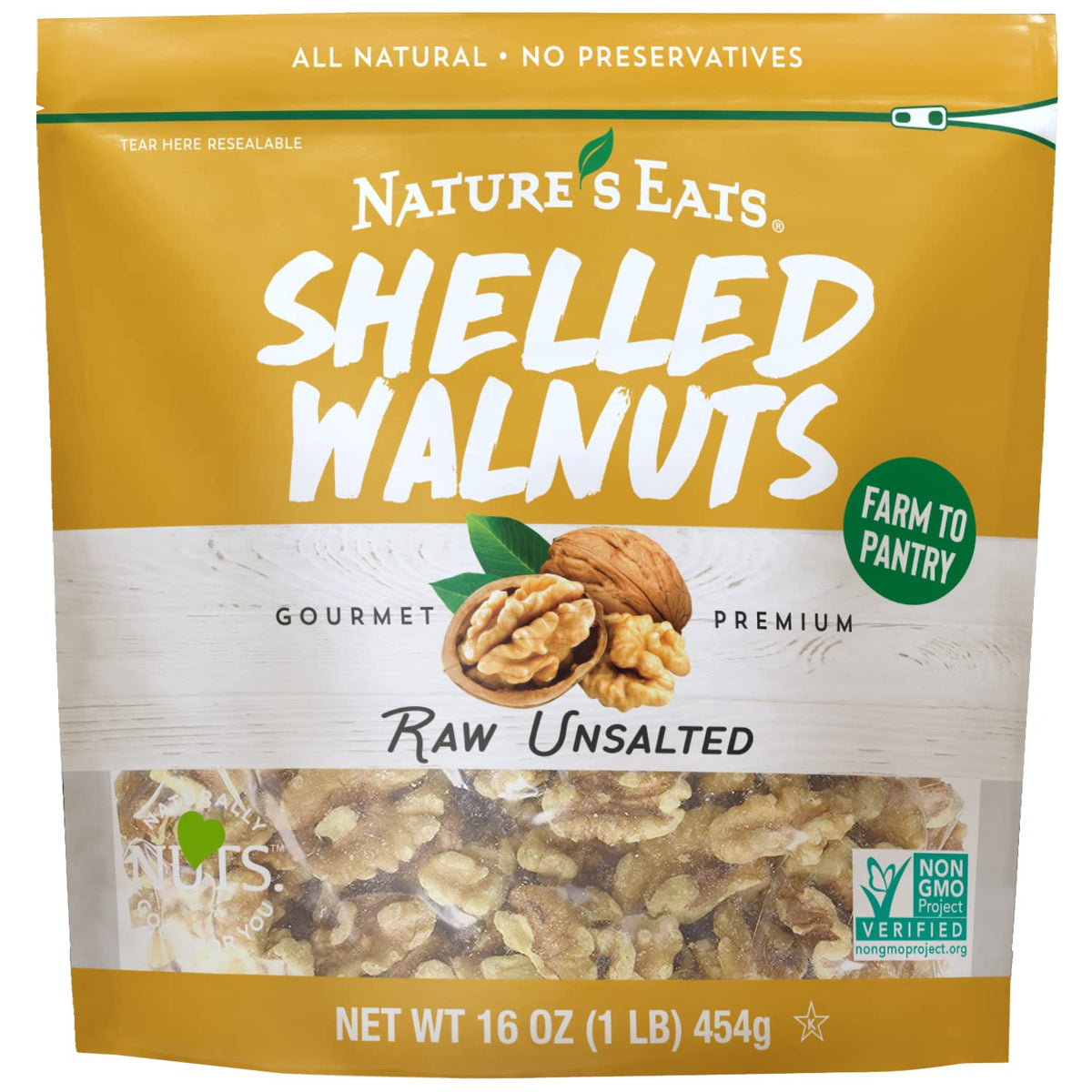 Nature's Eats Walnut Halves, 16 Oz