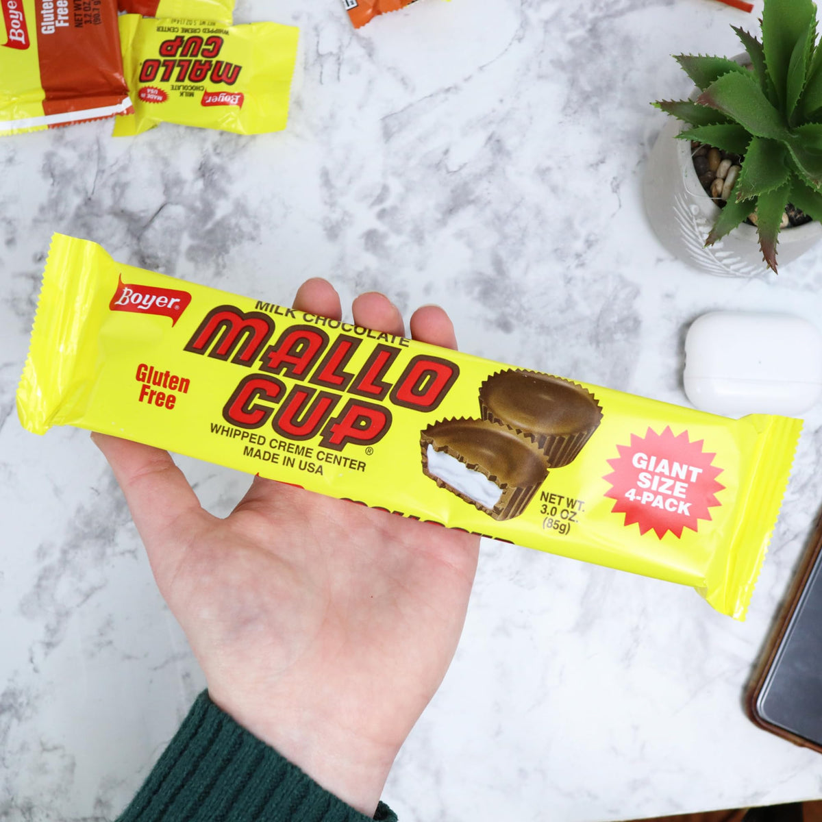 Sweetzo - Boyer Mallo Cups Giant Sleeve, Milk Chocolate Candies with Gooey Marshmallow Center, Individually Wrapped, 3 Ounces (Pack of 3)