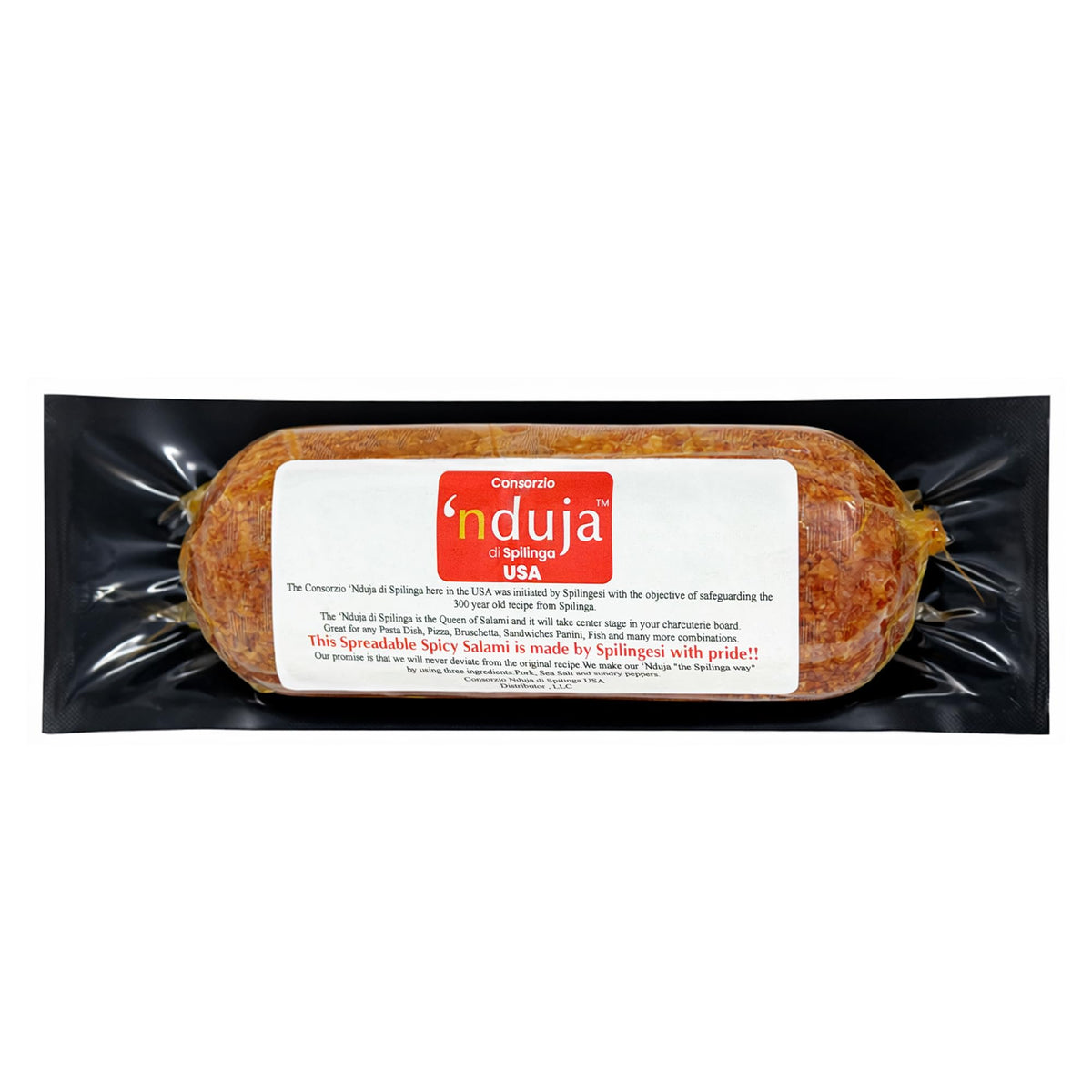 Sanniti Nduja di Spilinga USA | Spreadable Spicy Salami | Made Using a 300 Year-old Spilingesi Recipe | Great for Pasta Dishes, Bruschetta, Panini
