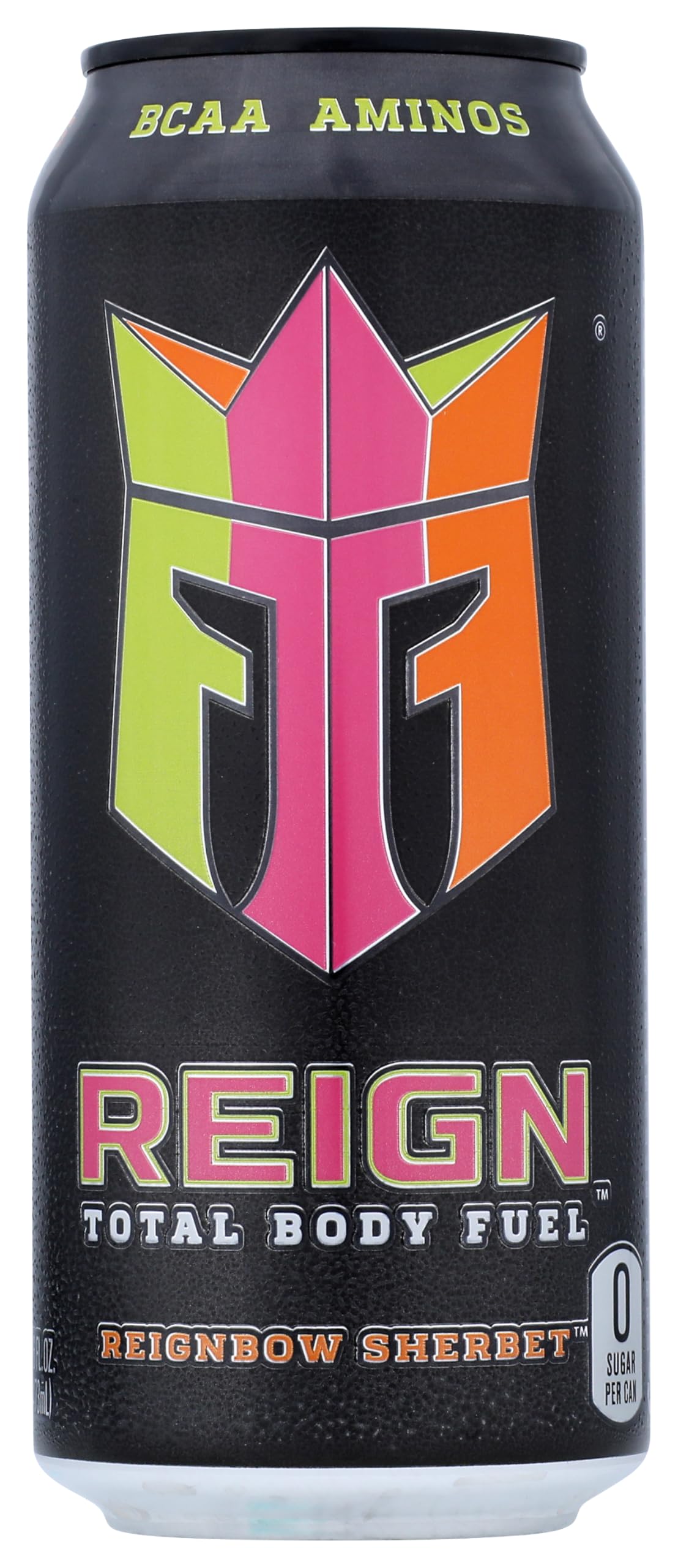 REIGN Total Body Fuel, Reignbow Sherbet Drink, 16 Fl Oz, Black