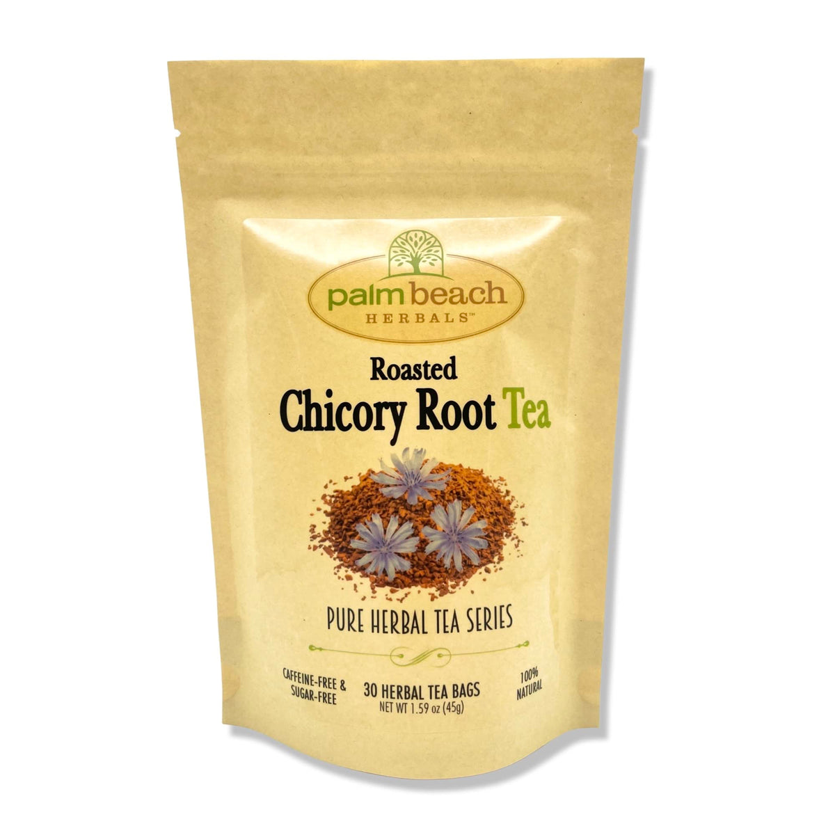 Palm Beach Medicinal Herbs - Roasted Chicory Root Tea - Pure Herbal Tea Series, 30ct