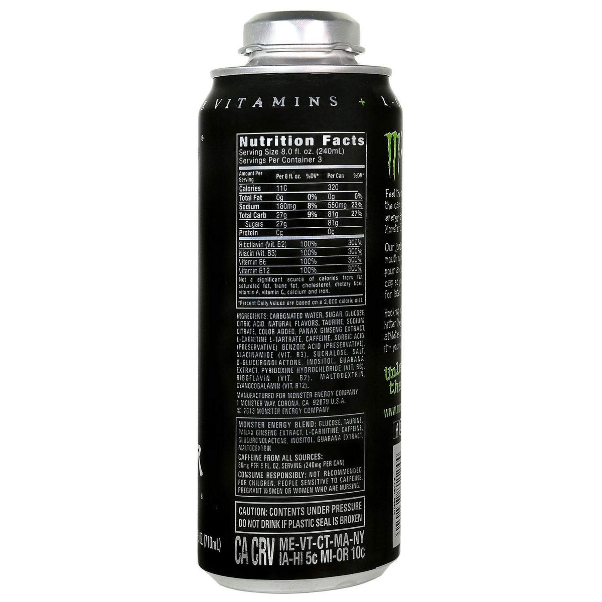 Monster Energy 24 ounce cans with Resealable Lids (Mega Monster, 4 Cans)