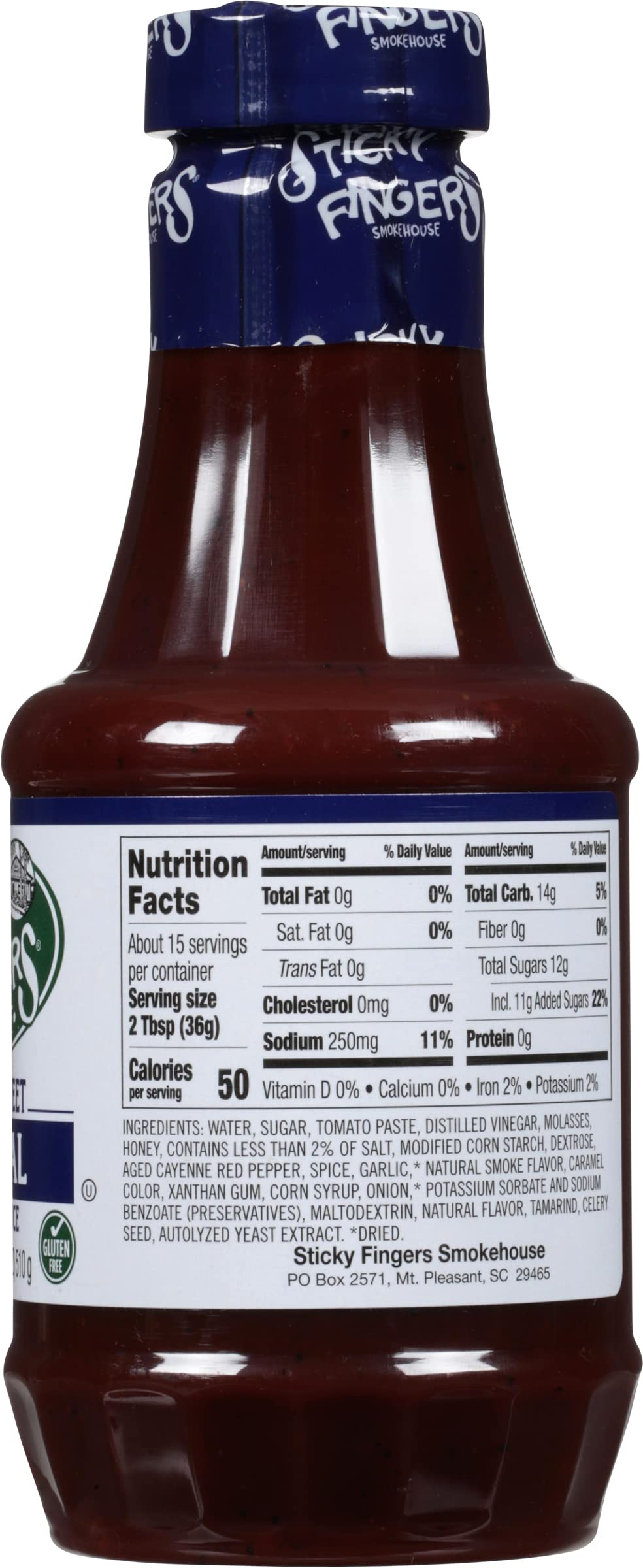 Sticky Fingers Smokehouse Carolina Sweet Original Barbecue Sauce, 18 Fluid Ounces