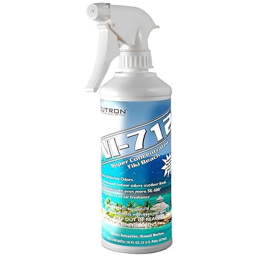 Neutron Industries NI-712 Tiki Beach Odor Eliminator Spray (1 bottle) - Powerful, Long-Lasting Odor Neutralizer - Instant Air Freshener for Home, Car