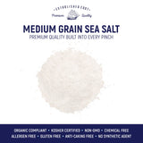 Natural Sea Salt Medium Grain, Gluten-Free Bulk Sea Salt for Commercial Use, No Artificial Additives, 20 Pounds