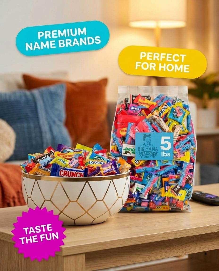 Big Mama Assorted Candy Bulk Variety Pack Individually Wrapped 5 lbs