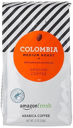 Amazon Fresh Colombia Ground Coffee, Medium Roast, 12 Ounce