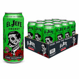 EL JEFE Energy Drink, Zuma Watermelon, Zero Sugar, 16 fl oz Cans, 12-Pack