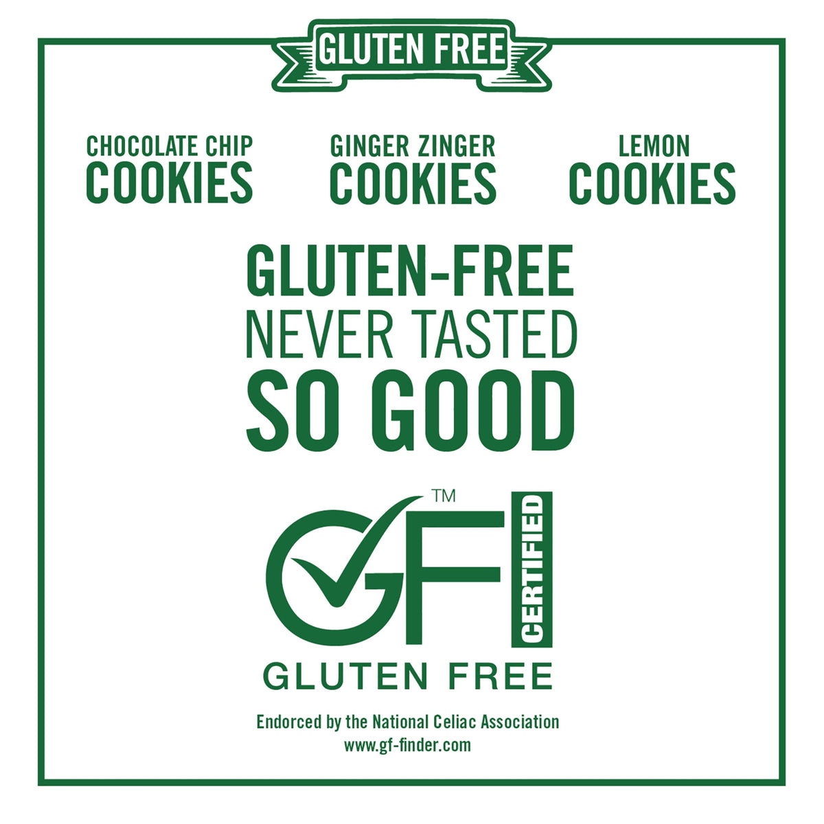 Tate's Bake Shop Gluten Free Cookies Variety Pack, Lemon, Ginger Zinger and Chocolate Chip Cookies, 4-7 oz Bags