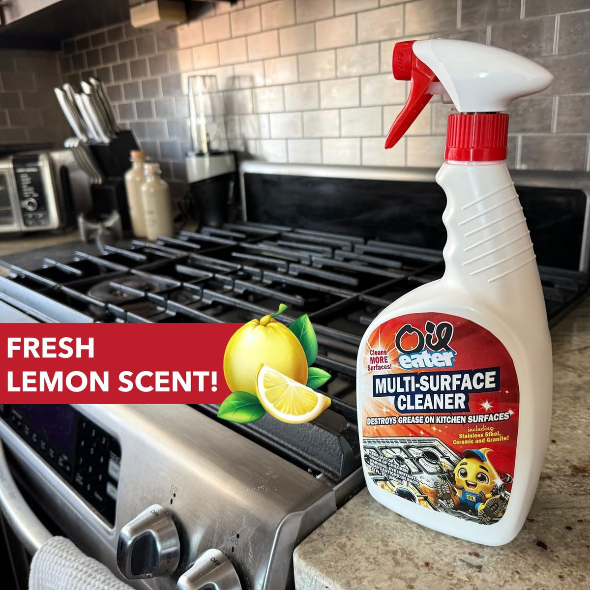 Multi-Surface Kitchen Cleaner Spray for Stovetops, Stainless Steel, Granite and More Surfaces, 32oz
