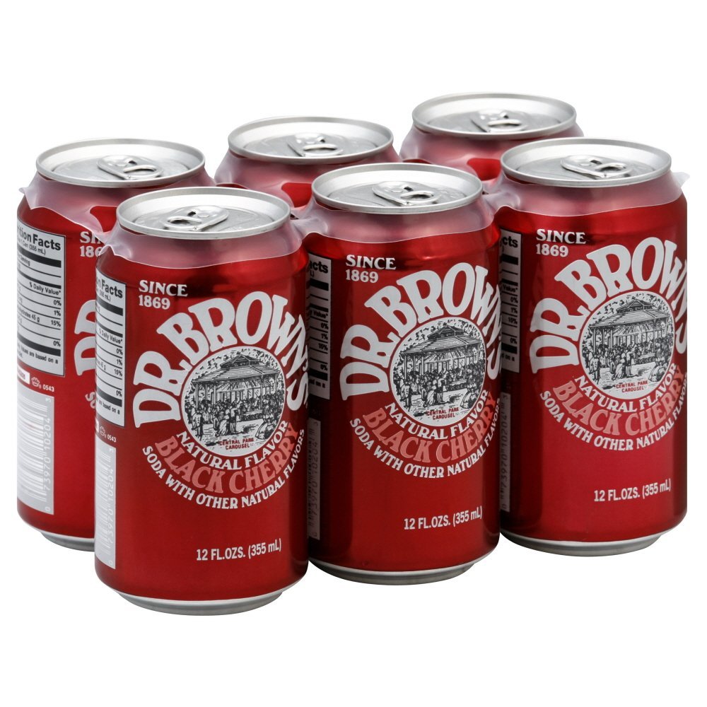 Dr Browns Soda Black Cherry, 12 Fl Oz (Pack of 6)